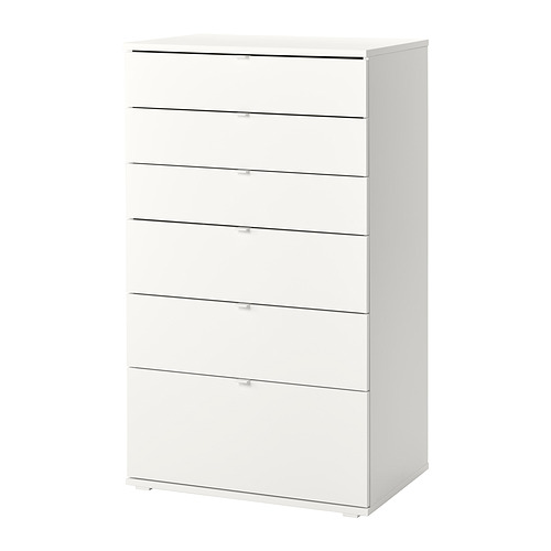 VIHALS - 抽屜櫃/6抽, 白色/上鎖/解鎖功能, 70x47x120 公分 | IKEA 線上購物 - PE871093_S4