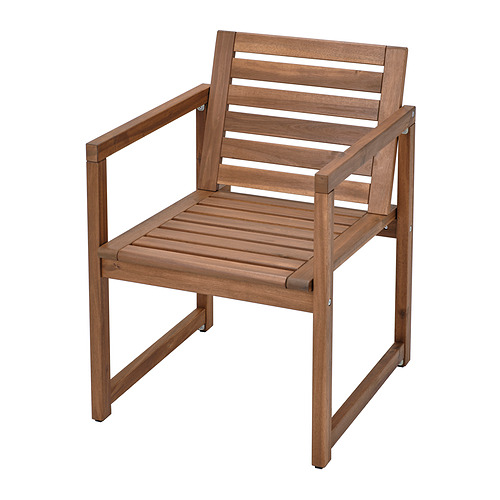 NÄMMARÖ - chair with armrests, outdoor, light brown stained | IKEA Taiwan Online - PE880063_S4