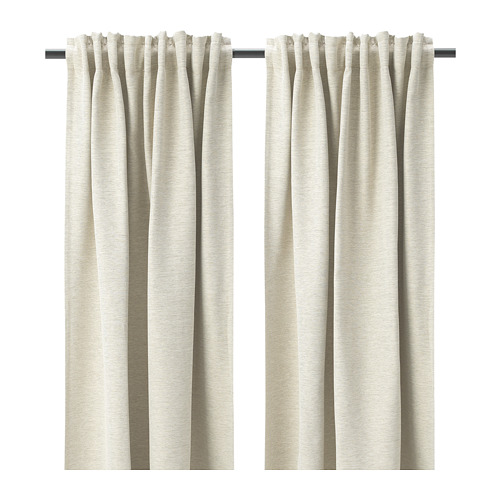 KALAMONDIN - room darkening curtains, 1 pair, beige/with heading tape | IKEA Taiwan Online - PE744664_S4