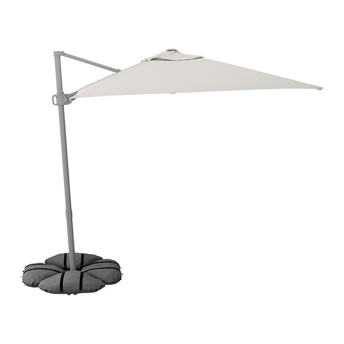SVALÖN/IGGÖN - parasol, hanging with base, light grey-beige/dark grey | IKEA Taiwan Online - PE961523_S4