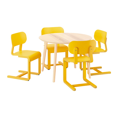 LISABO/LYCKAN - table and 4 chairs, ash veneer/yellow birch veneer, 105 cm | IKEA Taiwan Online - PE967048_S4