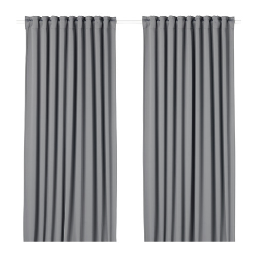 MAJGULL - block-out curtains, 1 pair, grey/with heading tape | IKEA Taiwan Online - PE676987_S4